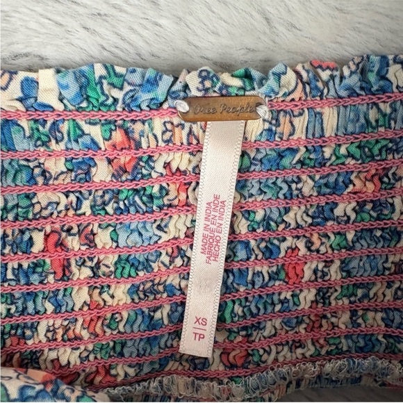 Free People Blue and White Smocked Resort Sundress - Picture 4 of 8